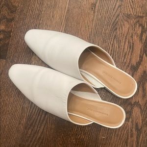 Banana republic white mule slides